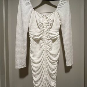 Ali & Jay White Ruched Dress